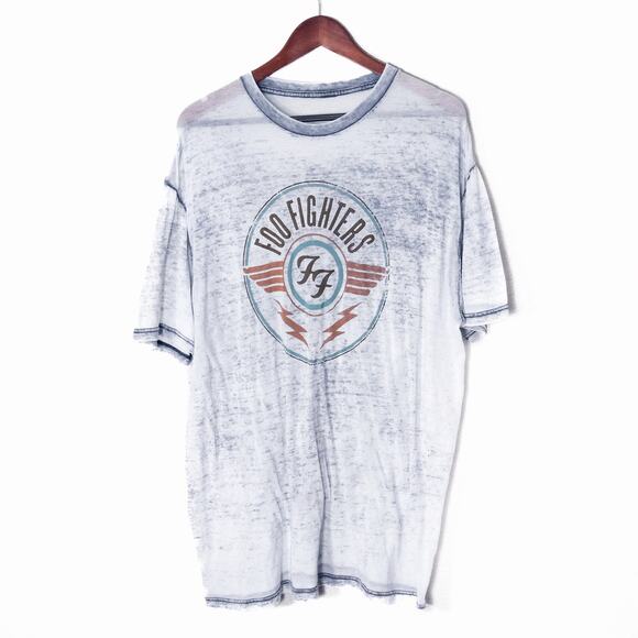 Foo Fighters Tops - Foo Fighters Women’s Grunge Band Tee Sheer Cotton Distressed Style Graphic XL